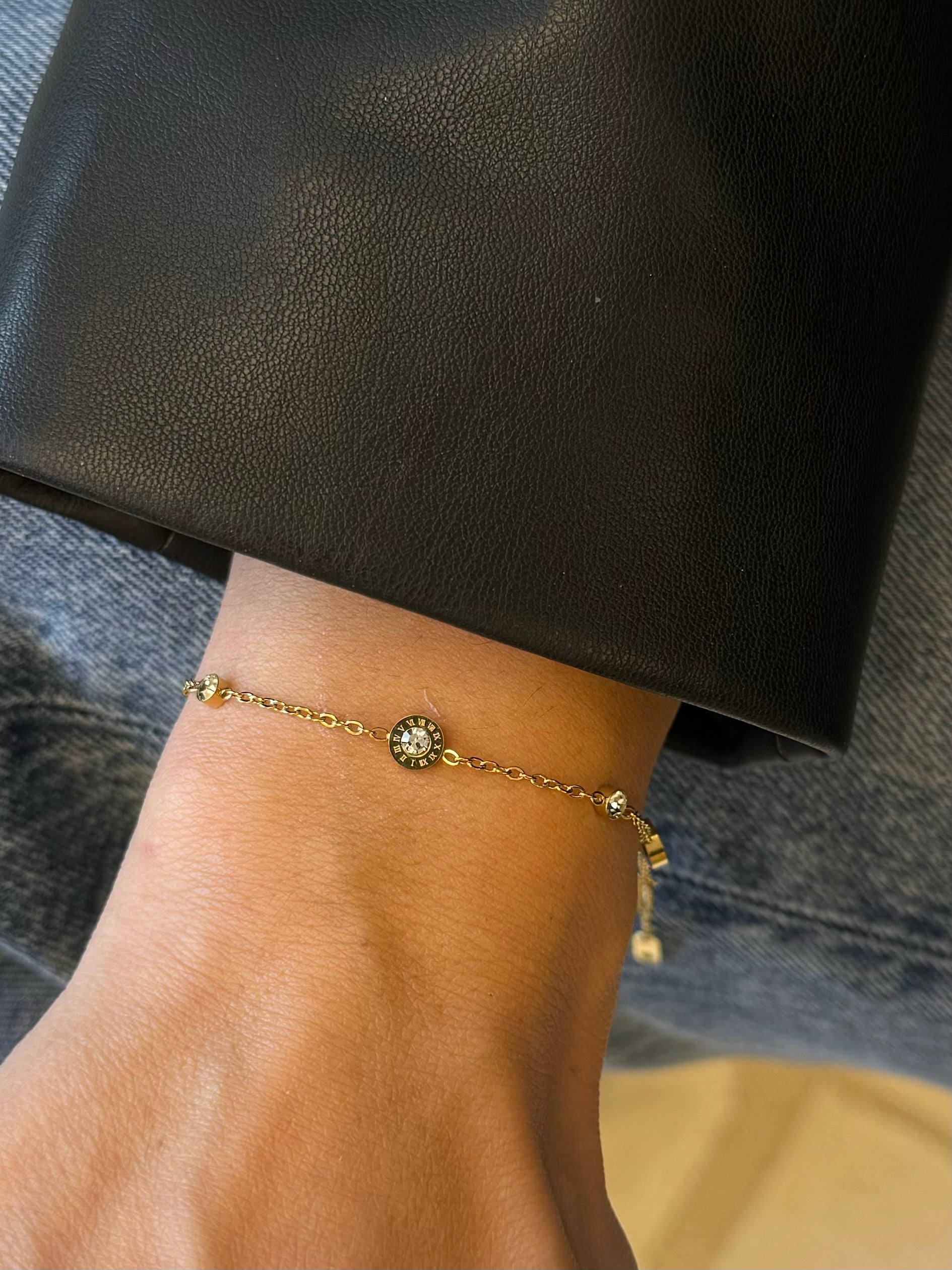 RONDE MINI STEEN ARMBAND